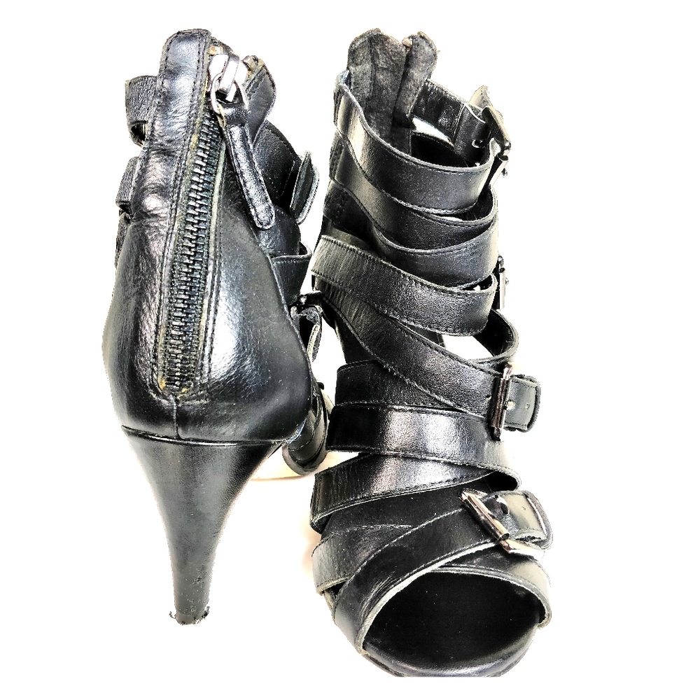 Pedder Red 3" leather strappy heels